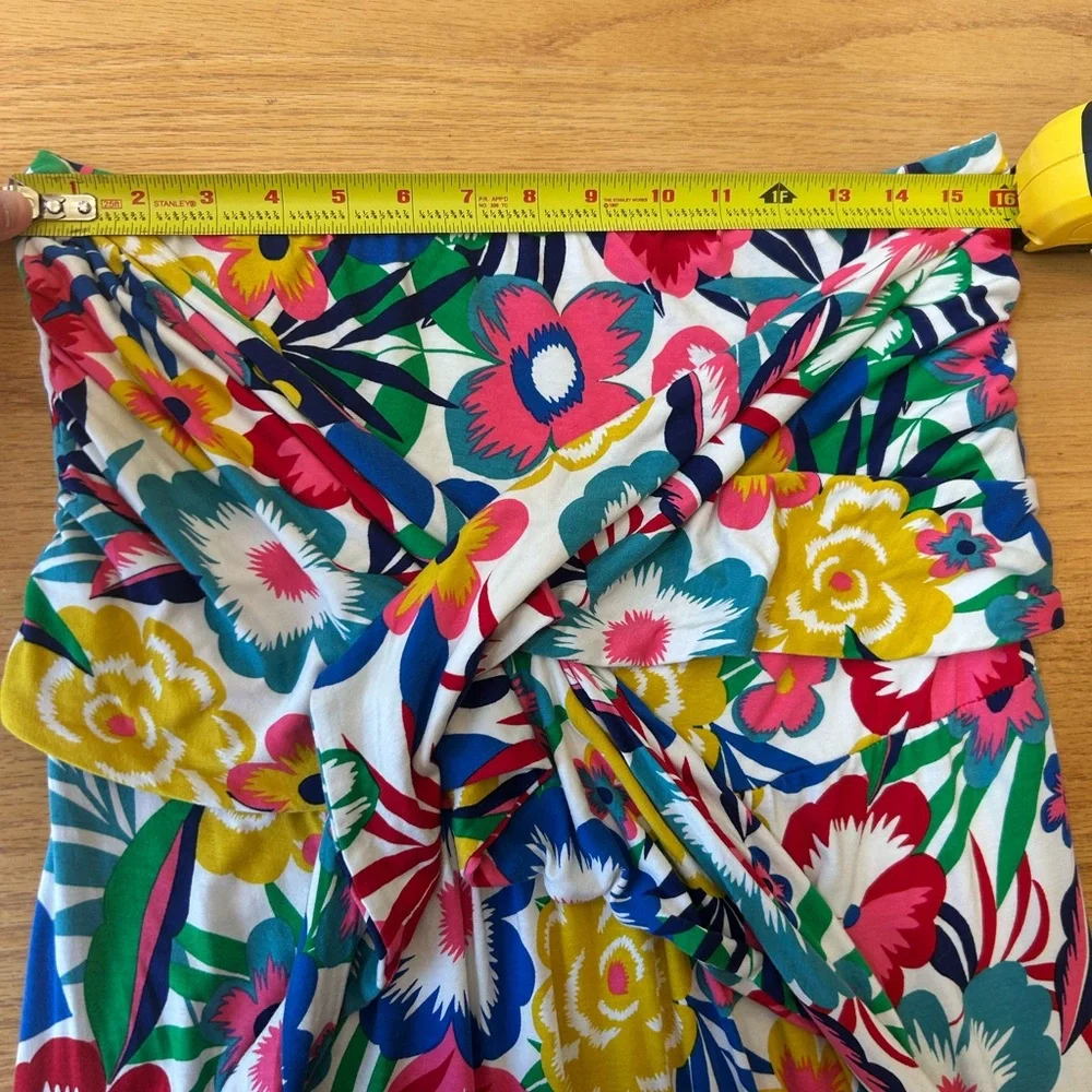 Boden Lilah Multiway Dress 12 Tropical Bloom Floral Smocked Bandeau Halter Midi